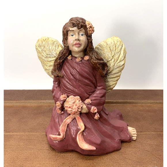 Other - Vintage 1995 A To Z Angel Fairy 5.5" Hand-Painted Resin Figurine Sculpture Decor